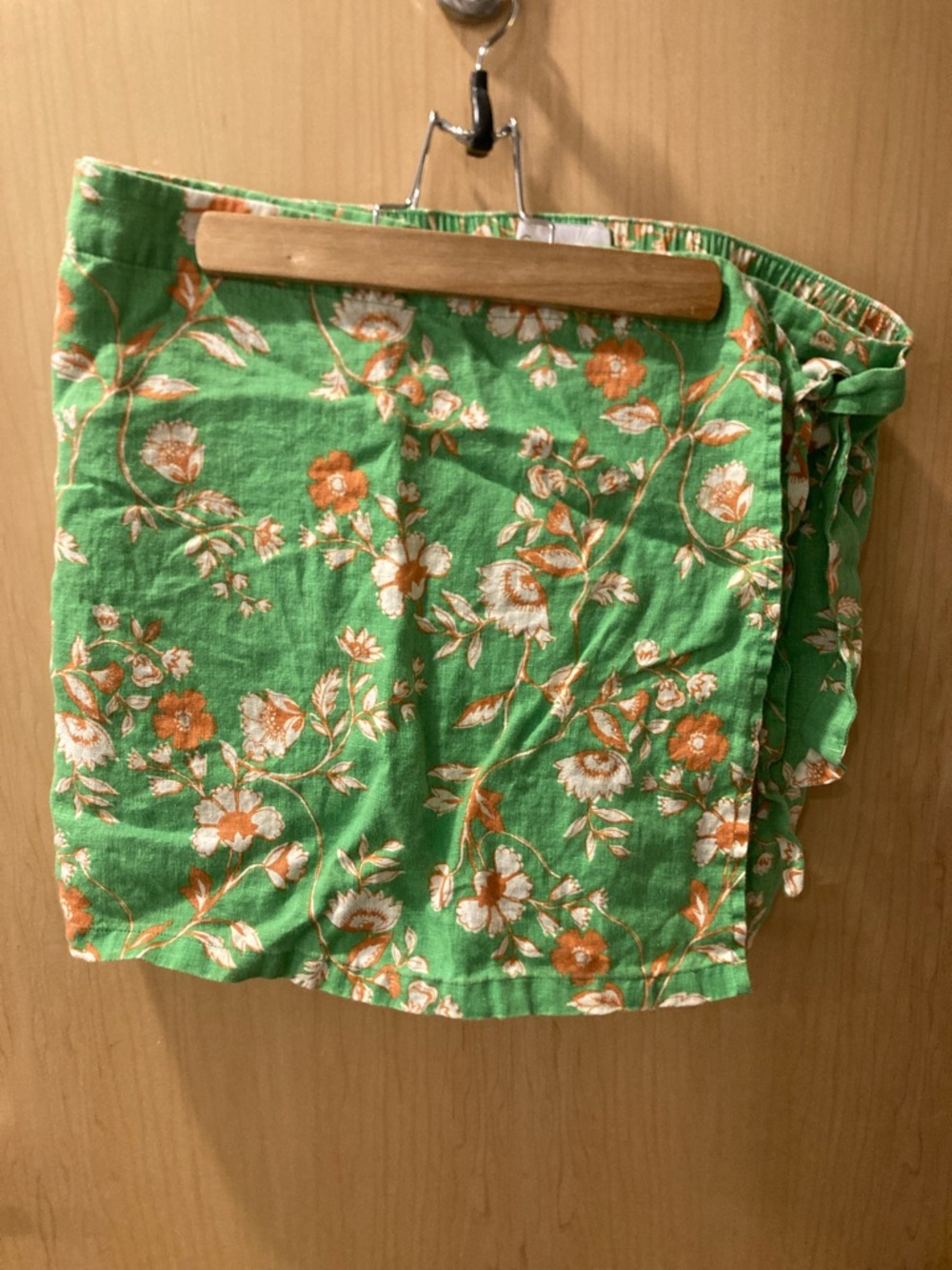 C&C California Green Floral Skirt with Orange and Cream Blooms